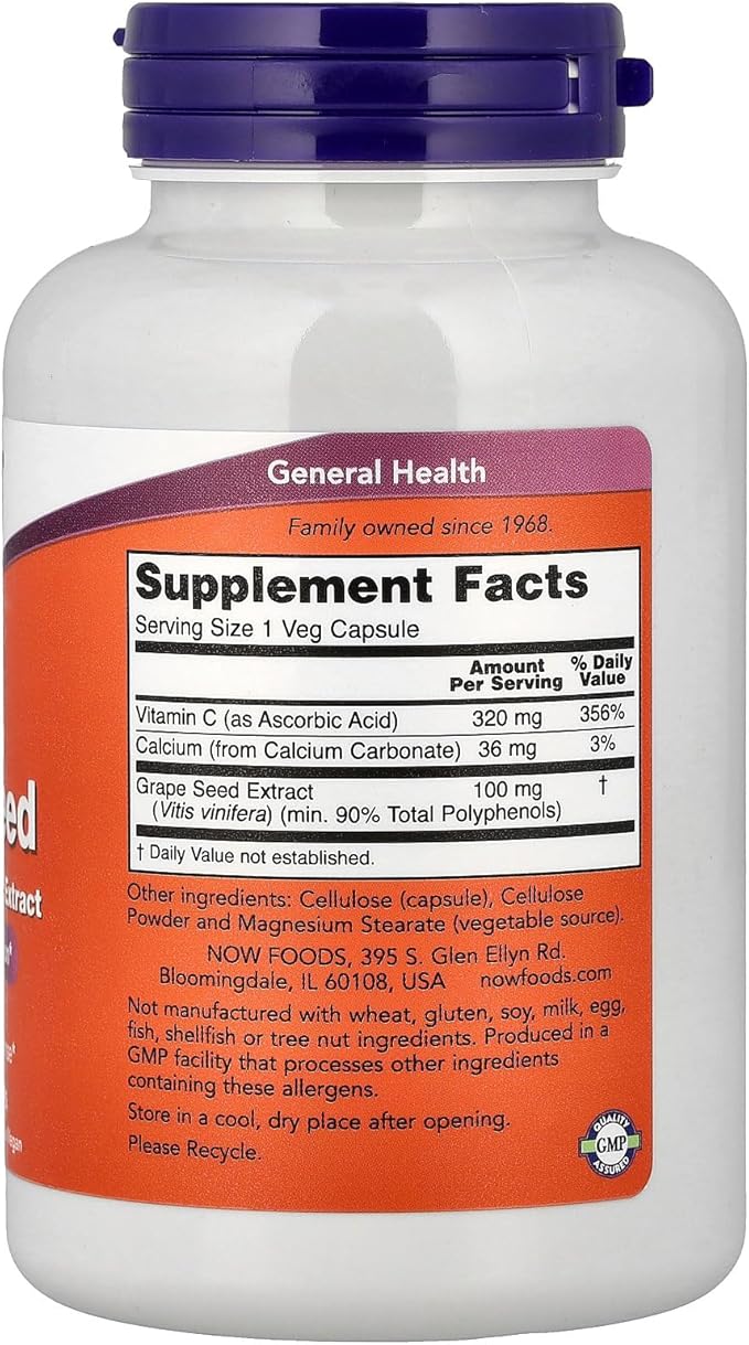 Now Foods Grape Seed Anti 100mg 200 Vcaps