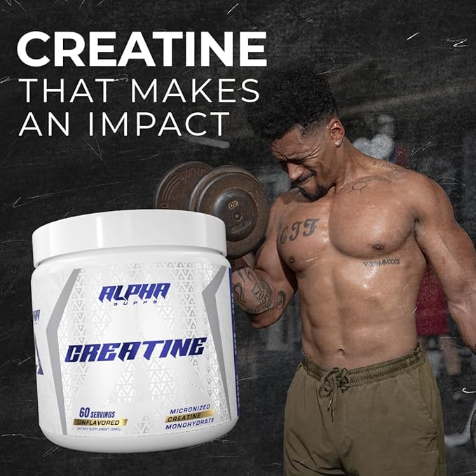 Alpha Supps - Alpha Creatine Monohydrate Powder Supports Muscle Growth | Micronized | Unflavored | 300 Grams - 60 Servings