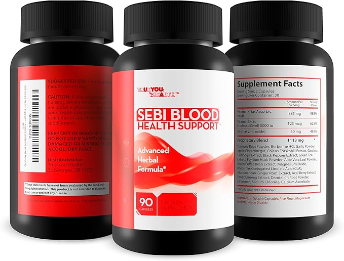 Sebi Blood Health Support - Blood Health Supplement - Blood Balance Blood Boost Formula - Inspired by Dr Sebi Blood Health - Help Improve Blood Flow &amp Reduce Oxidative Stress Naturally