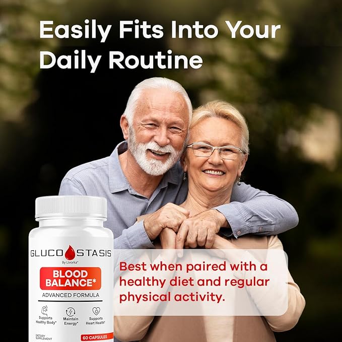 GlucoStasis Blood Balance Support - Official GlucoStasis Capsules Support Supplement All Natural Advanced Formula GlucoStasis Pills Vitamins for Health &amp Wellness 60 Capsules for 1 Month