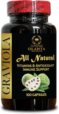 Premium Graviola Leaf Capsules for Support Everyday Vitality Internal Balance &amp General Wellness Support | Natural Herbal Formula | 1 Bottle 100 Capsules