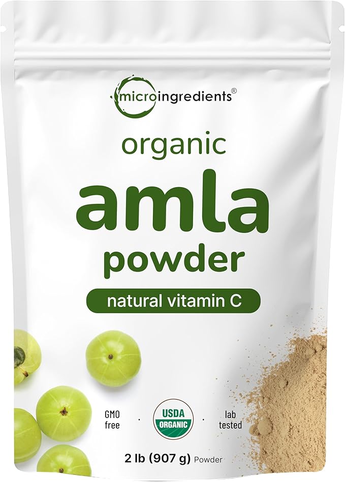 Micro Ingredients Organic Amla Powder (Amalaki) | 32oz India Origin Gooseberry Powder | Rich in Vitamin C Antioxidants Supports Immune Digestive &amp Skin Health Non-GMO Vegan &amp Keto Friend