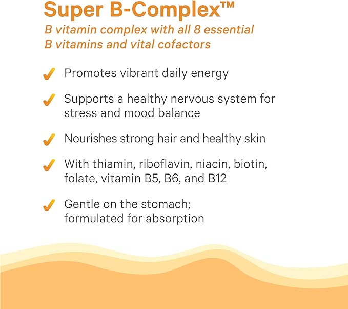 PURE SYNERGY Super B-Complex | Vitamin B Complex Made with Organic Whole Foods | Vegan Supplement with Natural Vitamin B12 Niacin and Folate | for Energy Focus and Mood Support (60 Tablets)