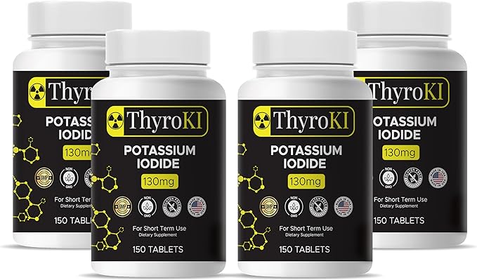 Potassium Iodide Tablets 130 mg – Thyroid &amp Respiratory Support – YODO Naciente KI Pills | Fast-Dissolving Emergency Iodine Supplement | Non-GMO | Gluten Free | 600 Tablets | Made in USA | Pack of
