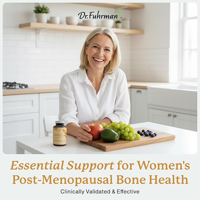 Dr. Fuhrman Osteo Bone Health Supplement | Wholefood Supplement for Women &amp Men | Vitamin for Bone Density | Organic Vitamin D3 Calcium Magnesium &amp K2 | Natural Ingredients | 120 Caps