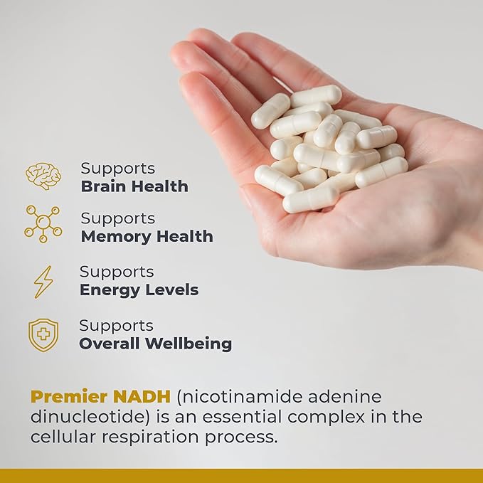 Premier Research Labs NADH - NADH Supplement NAD Supplement for Men &amp Women Nicotinamide Adenine Dinucleotide Cell Regenerator Respiratory Support - 30 Vegetarian Capsules