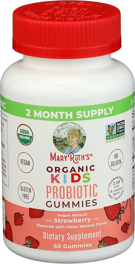 Mary Ruth's Organic Kids Strawberry Probiotic Gummies 60 CT