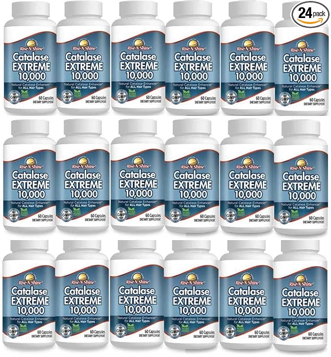 Rise-N-Shine Catalase Extreme Supplement 10000 with Saw Palmetto Biotin Fo-Ti PABA - Hair Supplements for Strong Hair - 1440 Capsules - Pack of 24 (24-Month Supply)