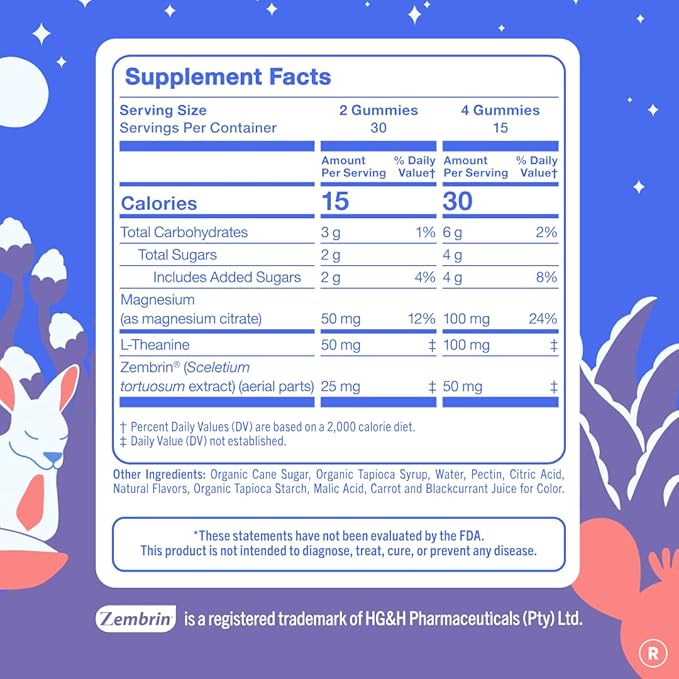 First Day Women’s Nighttime Reset Calming Magnesium Gummies – Sleep Aid Supports Peaceful Rest Balanced Mood &amp Energy – Supplement with Magnesium Citrate L-Theanine &amp No Melatonin – 60-Day S