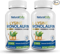 Natural Cure Labs L-Lysine with Monolaurin 600mg 1:1 Ratio 2 Pack 200 Capsules