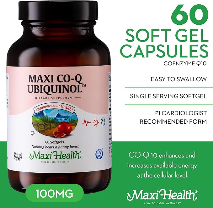 CoQ10 Ubiquinol - CoQ10 100mg Softgels - Kosher Co Q 10 Supplement for Cardiovascular Health - Superior Absorption - Co Q10 Supplement Ubiquinol 100mg for Cellular Energy - Coenzyme Coq 10 (60 Count)