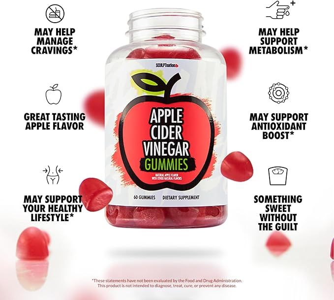 Sculpt Nation by V Shred Enzymes and Apple Cider Vinegar Gummies Bundle