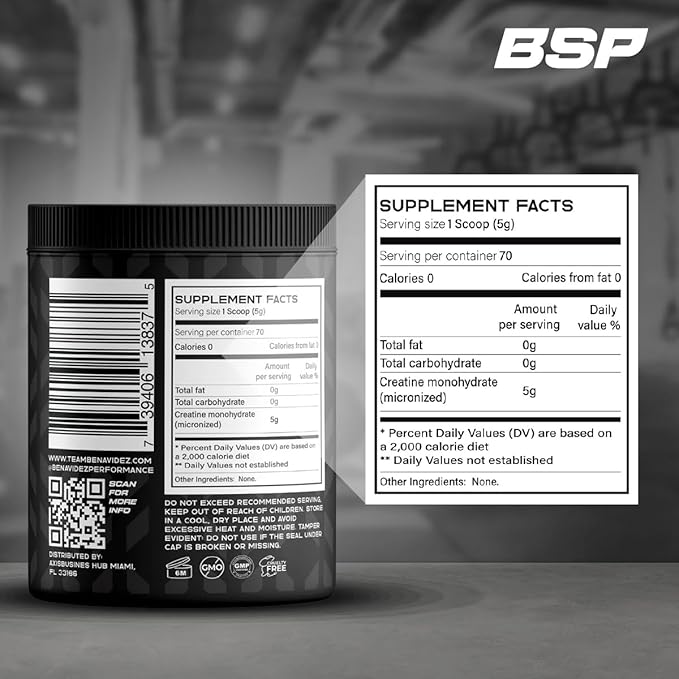 Benavidez Micronized Creatine Monohydrate Powder – 5000mg Pure Unflavored Creatine Supplement for Muscle Strength Performance &amp Recovery – Non-GMO Gluten-Free Made in USA – 100 Servings
