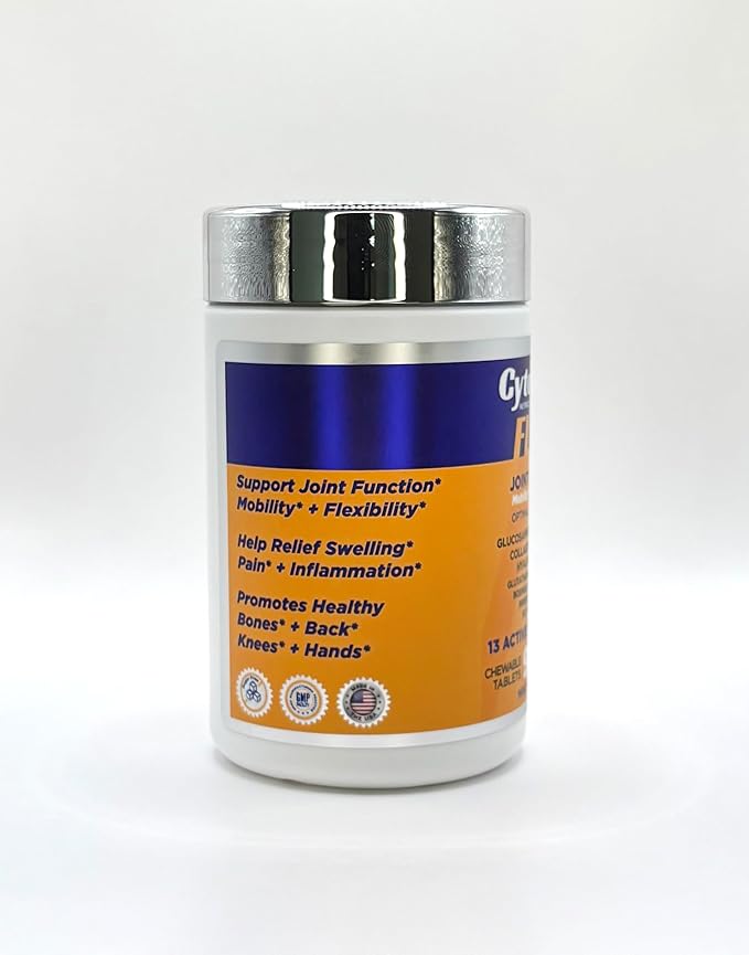 CytoDual Flex – Glucosamine Chondroitin MSM H. Acid Collagen – Joint Support for Back Knees &amp Hands – Mobility Cartilage Antioxidant Multi-Action – Fast-Acting Chewables – 90 Days