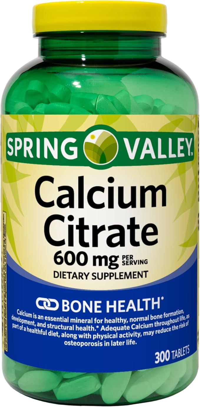 Calcium Citrate 600mg Tablets - Pure Calcium Citrate Supplement 300 Count - Supports Bone Health and Wellness Citrato de Calcio High Absorption Calcium 600 mg