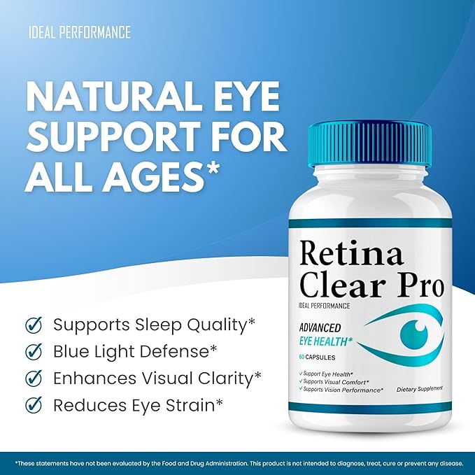 Retina Clear Eye Supplement - Retina Clear for Eyes Capsules - Maximum Strength Advanced Formula All Natural Visual Wellness RetinaClear Pro Reviews (5 Pack)
