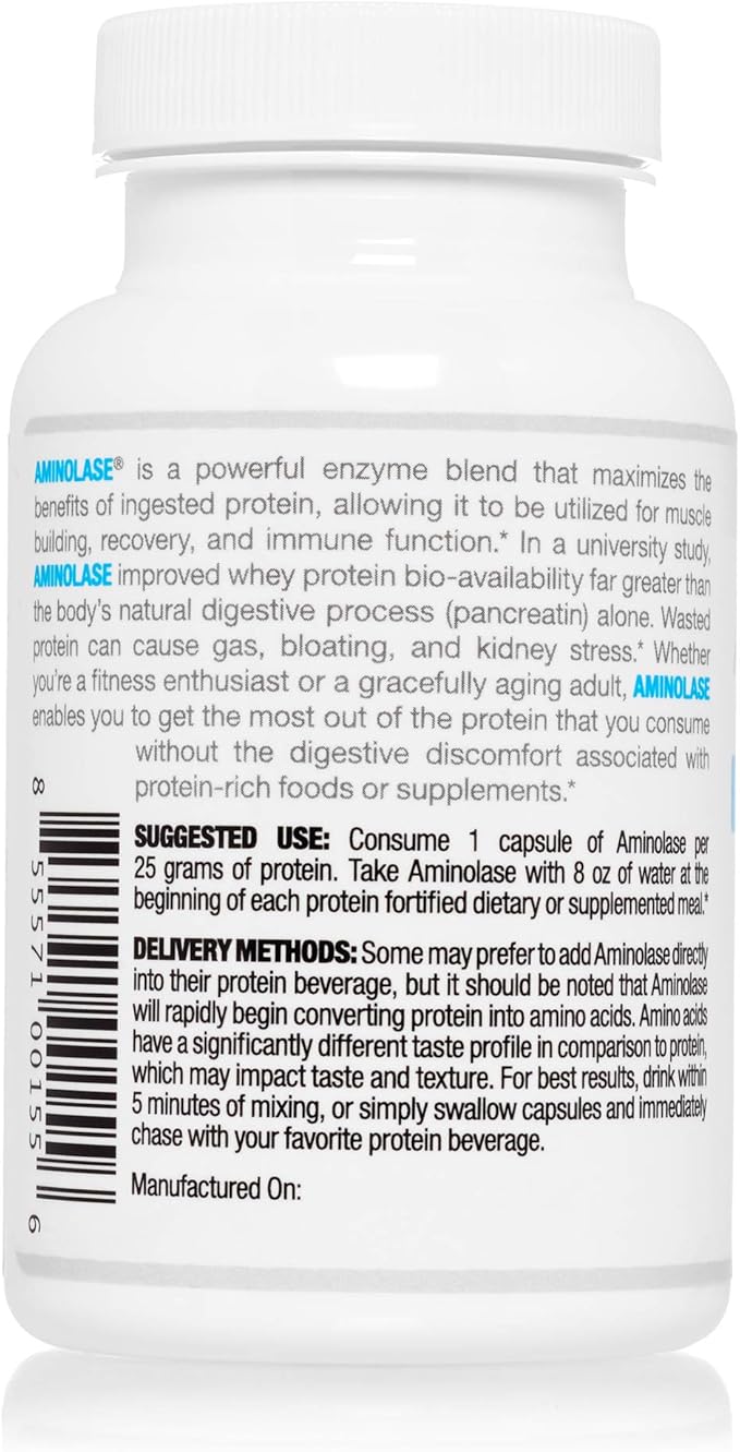 Arthur Andrew Medical - Aminolase TPA Total Protein Assimilation Optimal Protein Absorption and Decreased Gas and Bloating Vegan Non-GMO 90 Capsules
