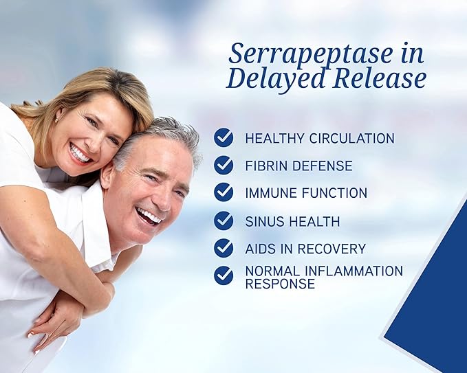 Serra-125K Serrapeptase – High Potency 125000 SPU Per Capsule (250000 SPU Per 2 Capsules) | Delayed Release | 90 Capsules | Non-GMO | Vegan Enzyme Supplement | Professional Quality