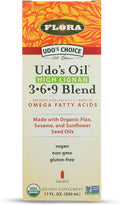 Flora - Udo's Choice High-Lignan 369 Omega Oil Blend Udo's Oil Balanced 2:1:1 Ratio of Omega Fatty Acids Made with Organic Flax Sesame &amp Sunflower Seed Oils 17-oz. Glass Bottle