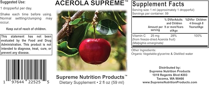 Supreme Nutrition Acerola Supreme Tincture 2 fl oz | 59 Servings