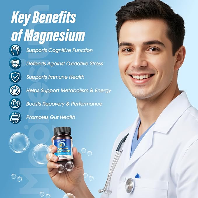 Hydrogen Water Tablets 150mg Magnesium – 10 PPM Molecular Hydrogen Tablets for Drinking Water Supports Healthy Aging Cellular Energy Recovery &amp Brain Health – Gluten-Free Raspberry 90 Tablets