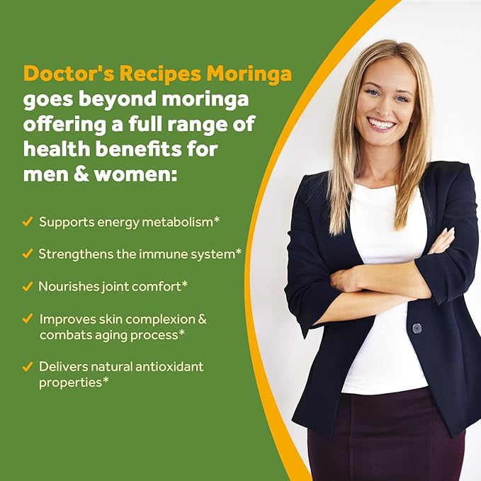 Doctor's Recipes Moringa 90 Vegan Caps &amp Multi Collagen Peptides Powder 16oz