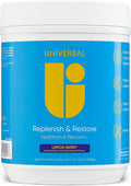 Universal U Replenish &amp Restore Powder Hydration &amp Recovery Promotes Muscle Repair and Growth Custom Dosing L-Lysine L-Glutamine L-Tryptophan No Artificial Flavors 30 Servings (Lemon B
