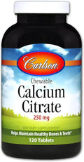 Carlson Chewable Calcium Citrate 250 mg Vanilla 120 Tablets
