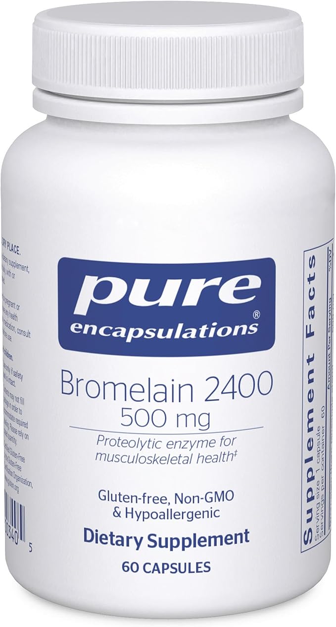 Pure Encapsulations Bromelain 2400 500 mg - for Digestive Support &amp Musculoskeletal Health - Supports Joints &amp Muscle Recovery* - Proteolytic Enzymes - Vegan - 60 Capsules