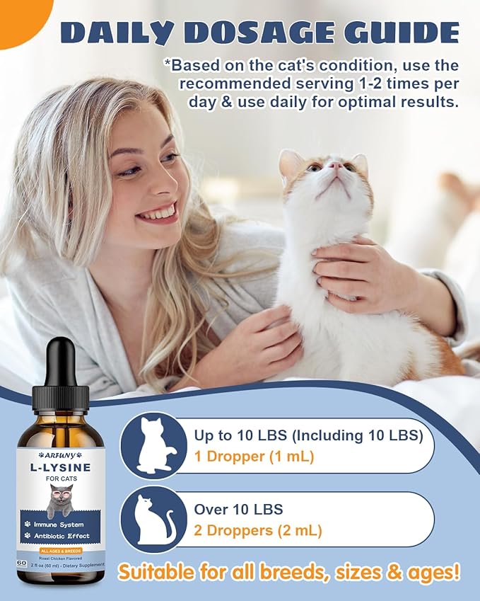 L-Lysine Supplement for Cats - Immune Support - 60ML Lysine for Feline Respiratory Sneezing Runny Nose Eye Function Mushrooms for Dogs - Turkey Tail Mushroom for Dogs - Gut Skin Joint Health
