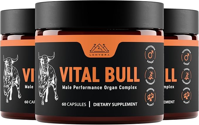 Vital Bull Beef Organ Supplement for Men with Grass Fed Liver Testicle Prostate &amp Bone Marrow – Freeze Dried Beef Organ Capsules for Nutrient Support – 90 Day Supply