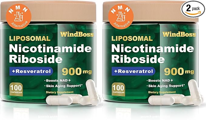 Liposomal NAD+ Supplement with Nicotinamide Riboside &amp Resveratrol NAD Booster for Cellular Energy Anti-Aging &amp Metabolism – NMN Alternative NAD Supplement for Men &amp Women – 2pcs