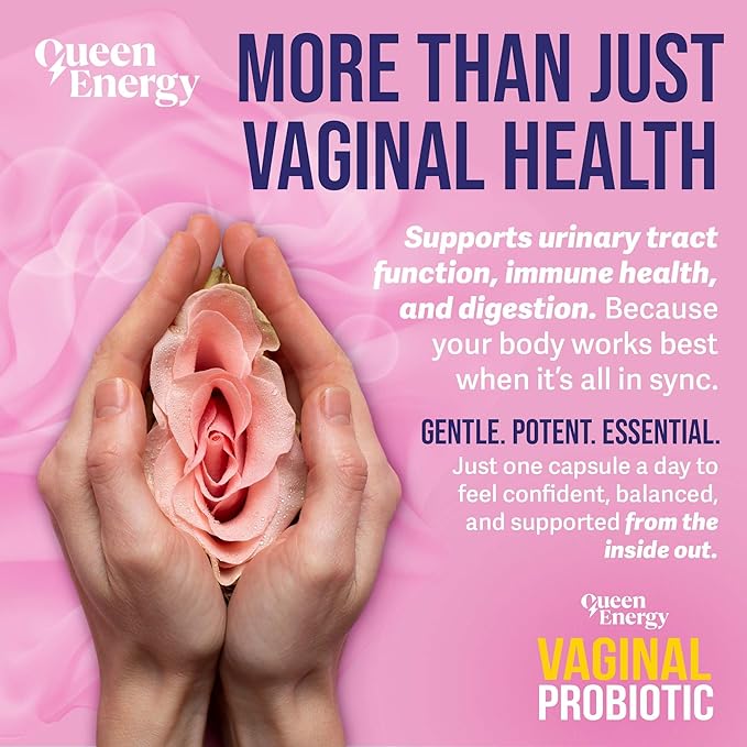 Queen Energy Vaginal Probiotic – Supports pH Balance Odor Control &amp Digestive Health – 30 Capsules