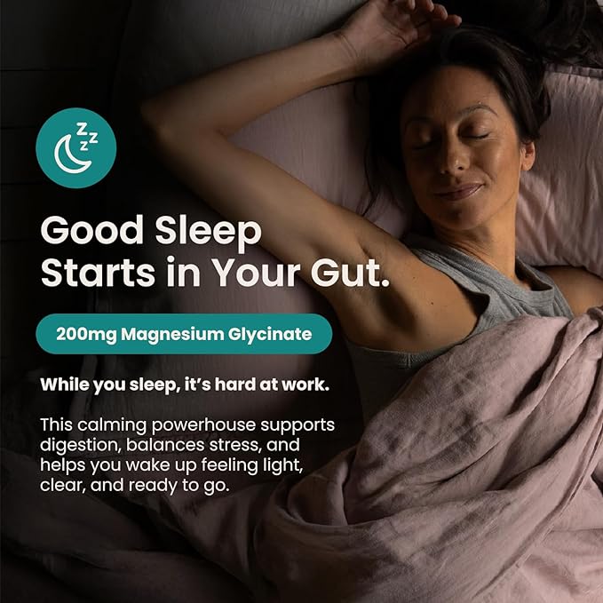 Nighttime Prebiotic Fiber Powder with Digestive Enzymes &amp Magnesium Glycinate for Sleep On-The-Go Travel 7 Pack | Gut Health Supplement for Women &amp Men - Bloating Relief Soluble and Insoluble