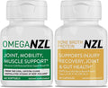 Omega-3 Natural Joint Relief Supplement Natural Muscle Support Green-Lipped Mussel Oil Joint Support No Fishy Aftertaste 60 Softgels Plus one Bottle of Bone Broth Protein 30 Capsules