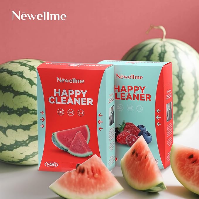Newellme Watermelon Berry Superfoods Happy Cleaner Probiotic Powder Happy Cleaner para Bajar De Peso Natural Antioxidant &amp Greens Mix with Fruits and Veggies (42-Days Watermelon)