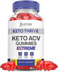 Justified Laboratories Keto Thrive Keto ACV Gummies Extreme 2000MG Keto Thrive Keto Gummies Apple Cider Vinegar Formulated with Pomegranate Beet Juice Powder B12 Vegan Non GMO 60 Gummys