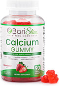 BariSlim Bariatric Calcium Gummies - Specially Formulated Bariatric Vitamins for Patients After Weight Loss Surgery - Supports Energy Levels &amp Bone Health | Strawberry (90 Vegan Gummies)