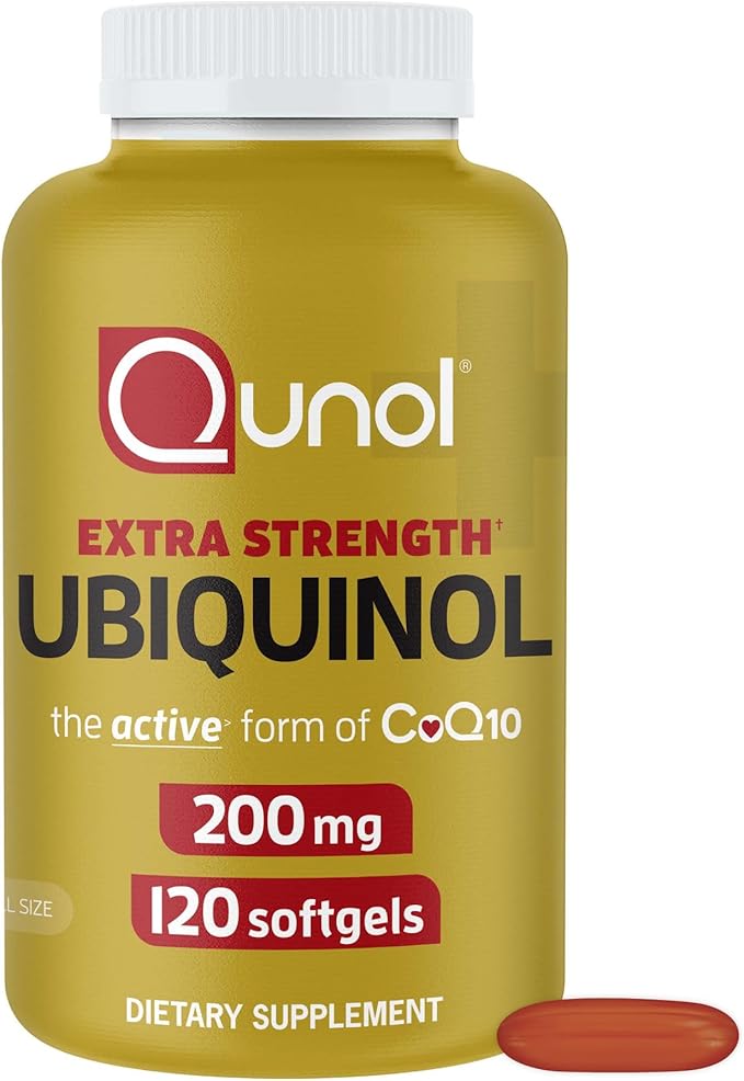 Qunol Ubiquinol CoQ10 200mg Softgels Powerful Antioxidant for Heart and Vascular Health Essential for Energy Production Natural Supplement Active Form of CoQ10 120ct Softgels