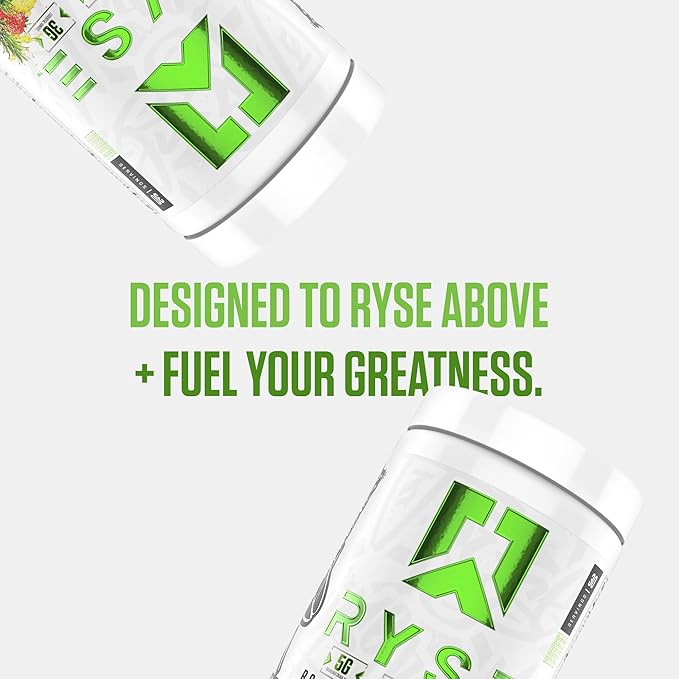 RYSE BCAA EAA Powder - Strawberry Pineapple - 5g Branched Chain Amino Acids 3g Essential Aminos Sugar-Free Electrolytes for Pre &amp Post Workout Muscle Recovery Hydration and Strength - 30 Servin