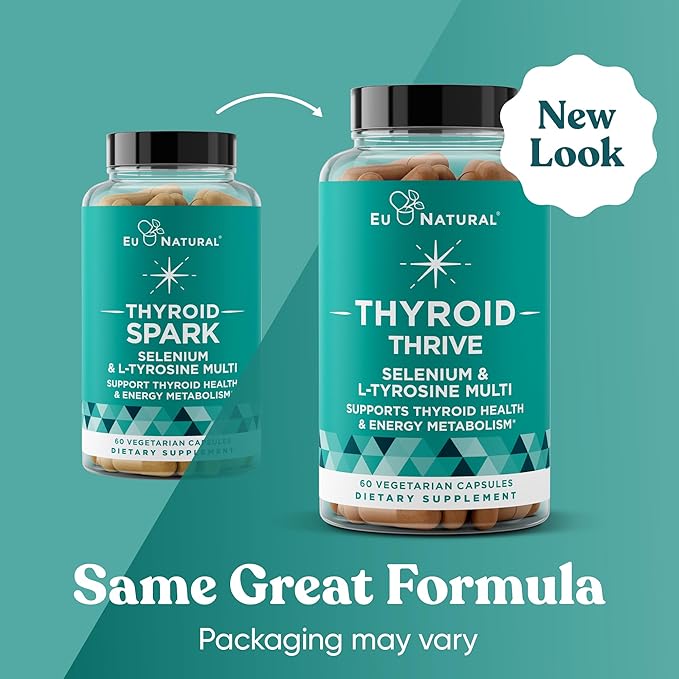 Thrive Energy Support - Naturally Fight Fatigue Balance Hormones Promote Focused Energy - Zinc Selenium Iodine - 60 Vegetarian Soft Capsules