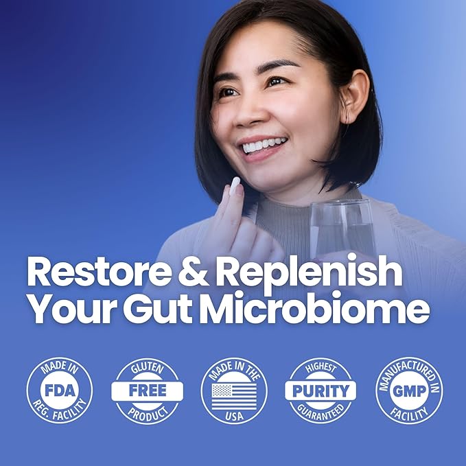 Layer Origin SuperHMO: Synbiotic Capsules with 5 HMO Prebiotics &amp 40 Billion CFU Probiotics - Bifidobacteria &amp Lactobacillus 60 Count