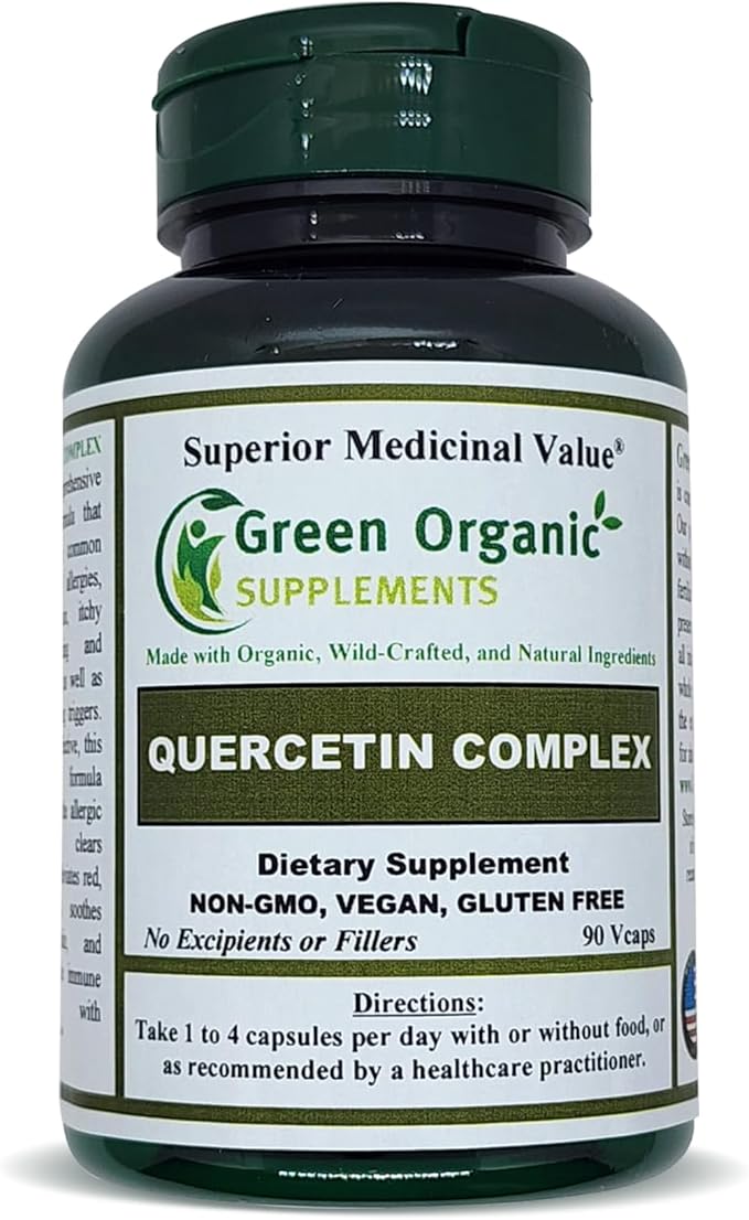 Green Organic Supplements' Quercetin Complex 90 VCaps High Absorbable Non-GMO Gluten-Free | Supports Health and Immune System