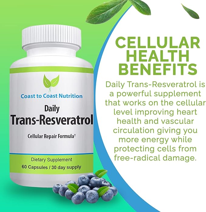 Trans-Resveratrol Supplement - Organic Capsules – Vegan Supplements for Women and Men Natural Antioxidant Polyphenols Supplement Anti Aging - 60 Capsules 600mg 30 Day Supply