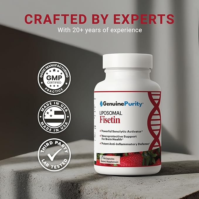 Fisetin 150mg | Supplement for Aging Cognitive Support | Pure Fisetin Supplement - Powerful Serving Size | Gluten Free Vegan USA Made Non-GMO | 60 Capsules