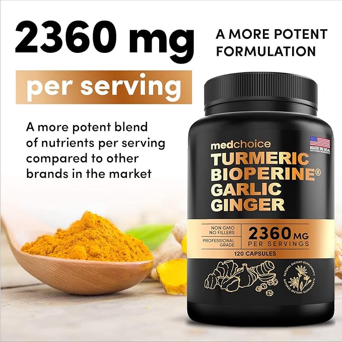 MEDCHOICE Sleep Melatonin (180ct) Turmeric &amp Ginger (240ct) and Nootropic Brain (120ct) Supplement Bundle - Wellness Trio for Brain Sleep &amp Immune Support - Vegan Non-GMO Gluten-Free
