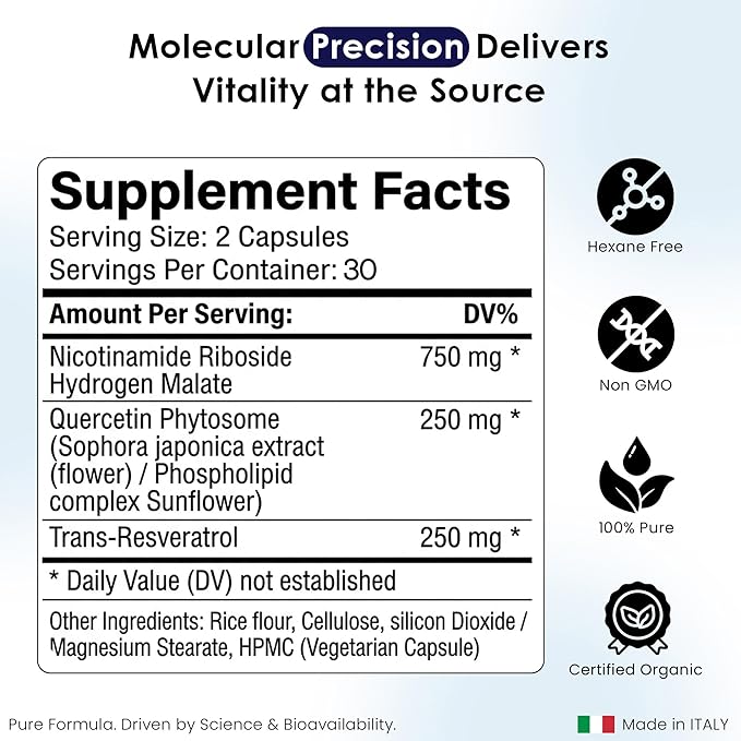 Liposomal NAD+ Supplement with Resveratrol - Nicotinamide Riboside 1000 Mg - NAD Supplements for Women &amp Men - NMN Supplement Alternative - Advanced NAD Resveratrol for Cellular Energy - 120 Capsu
