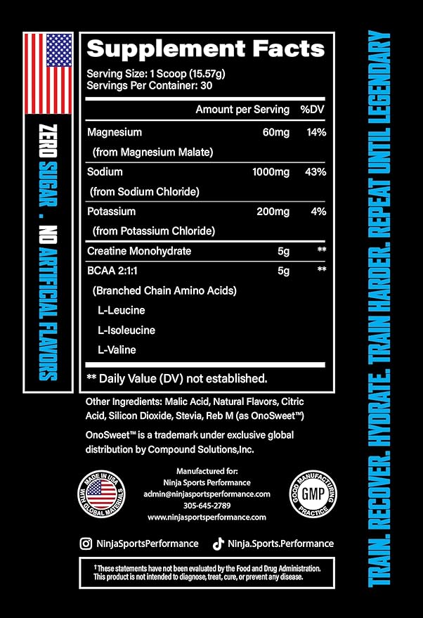 HydroStrike Combat Blend [5g BCAAs 5g Creatine Monohydrate Powerful Blend of Electrolytes Zero Sugar]