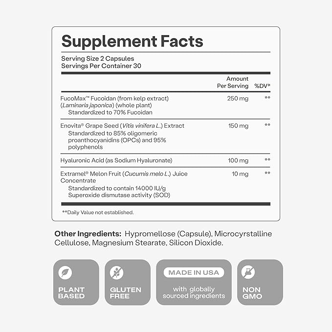 Humann Cardiovascular Health Daily 4-in-1 Vascular &amp Blood Pressure Support Grape Seed Extract Capsules &amp Hyaluronic Acid Circulation Supplements Plant-Based Non-GMO 60 Capsules