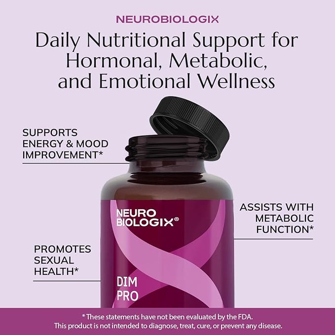 DIM Pro Hormone Support for Men &amp Women Plant Based Estrogen Metabolism &amp Detox Supplement with DIM Calcium D-Glucarate &amp BioPerine Promotes Balance Energy &amp Daily Wellness Vegetar